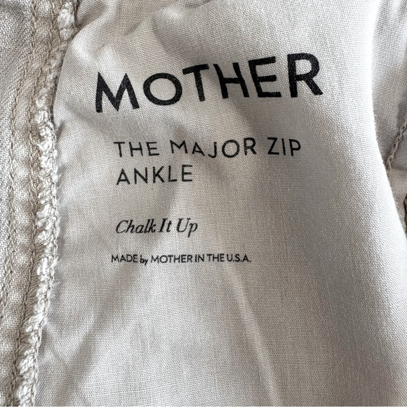 Mother The Major Zip Ankle Pant in Chalk It Up Oat Oatmeal Size 28 - Picture 14 of 16